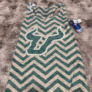 Blue 84 USF Bulls Green and Cream Chevron Tank Top NWT